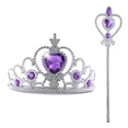 thumbnail image 1 of Conjunto de corona y varita de princesa con accesorios de princesa con purpurina para niñas, 1 of 12