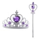thumbnail image 2 of Juego de corona y varita de princesa, accesorios de princesa con purpurina para niñas pequeñas, 2 of 8