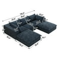 thumbnail image 4 of MAYEERTY 118.2" Cloud Sofa Blue Corduroy Deep Seat Double-Layer Removable Cushion No Assembly Multi-Rooms, 4 of 5