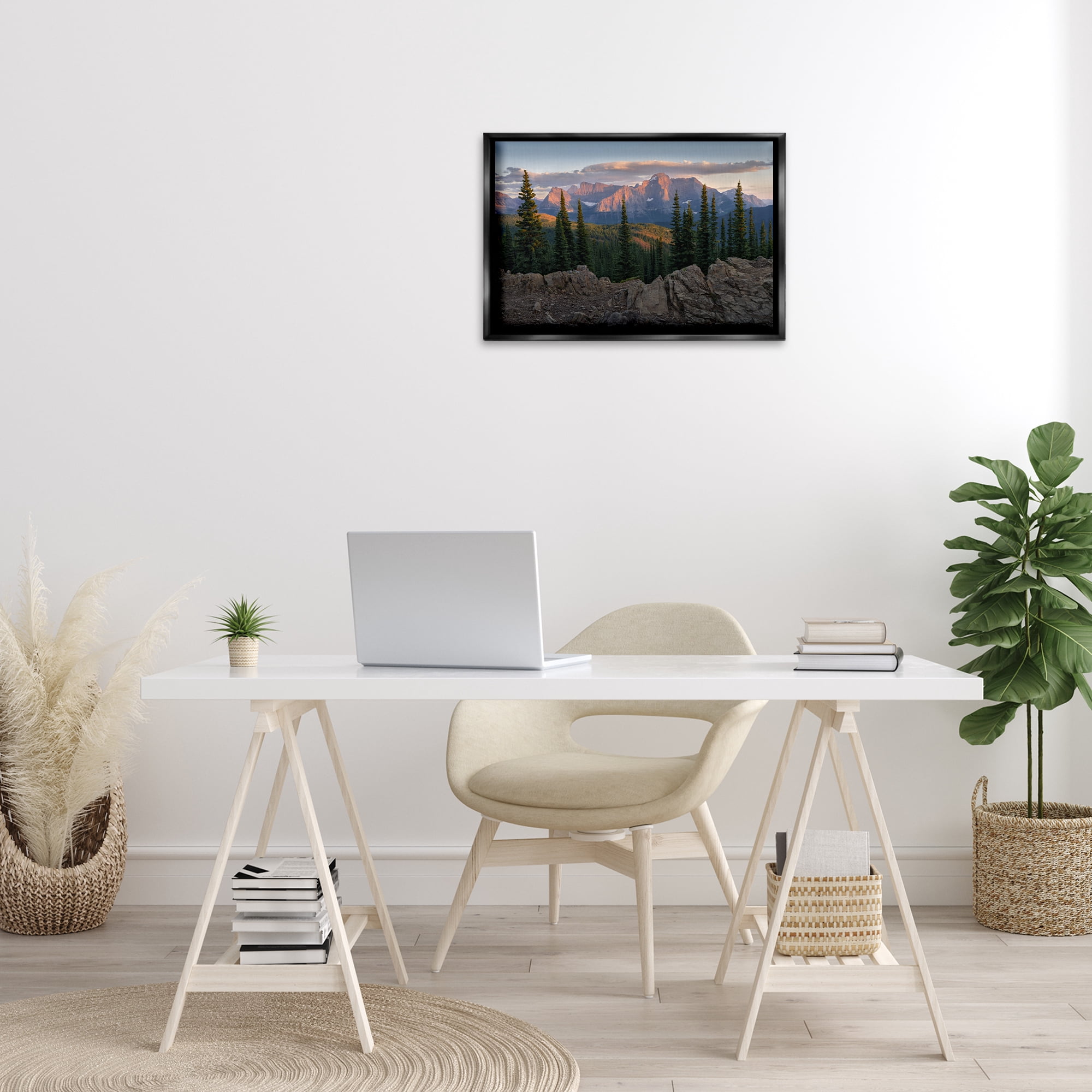 Stupell Industries Diurnal Mountain Scenery Landscape Photography Black Floater Framed Art Print Wall Art, 25 x 17