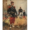 thumbnail image 2 of Detaille, Edouard 12x14 Black Ornate Wood Framed with Double Matting Museum Art Print Titled - Soldiers, 2 of 4
