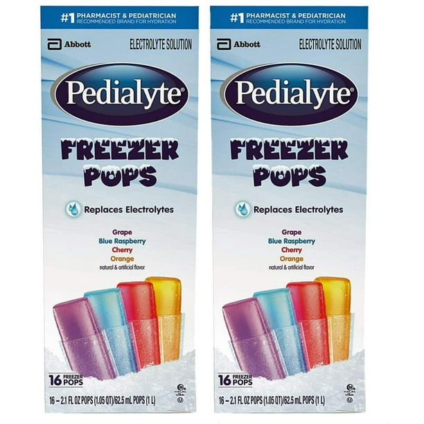 Pedialyte Freezer Pops - 16 ct, Pack of 2, Pedialyte Freezer Pops By Pedialyte Store - Walmart.com