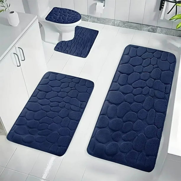 Alfombra de Baño LADIGASU Juego de 4 Alfombrillas de Espuma de Memoria Antideslizante Lavable a Máquina