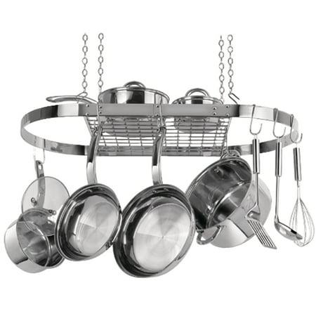 Low Ceiling Oval Pot Rack - Range Kleen CW6001R Oval Hanging Pot Rack (stainless Steel)