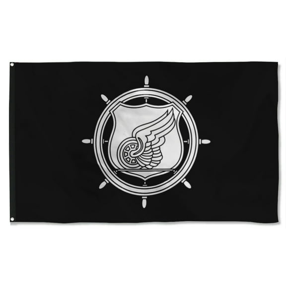 Cayyon Transportation Corps Black And White Flag 3x5Feet Military Banner with 2 Brass Grommets