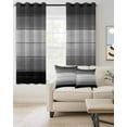 thumbnail image 2 of Ombre Black Gray Wood Blackout Curtains 39 Inches Length, Gradient Country Rustic Grain Window Treatment Thermal Insulated Drapes for Bedroom Living Room 2 Panels 55x39 Inches, 2 of 8