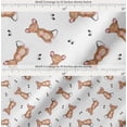 thumbnail image 2 of Soimoi White Cotton Voile Fabric Footprints & Mouse Kids Print Sewing Fabric Yard 58 Inch Wide, 2 of 7