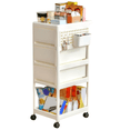 thumbnail image 4 of Veryke 4 Tiers Rolling Storage Cart, Kitchen Island for Home, Utility Cart with Wheels, Movable Storage Cart, White, 4 of 8