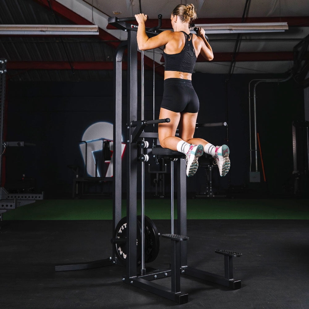 Titan Fitness Plate-Loaded Assisted Chin/Pull-Up and Dip Machine, Rated 400 LB, Assisted Resistance Specialty Machines