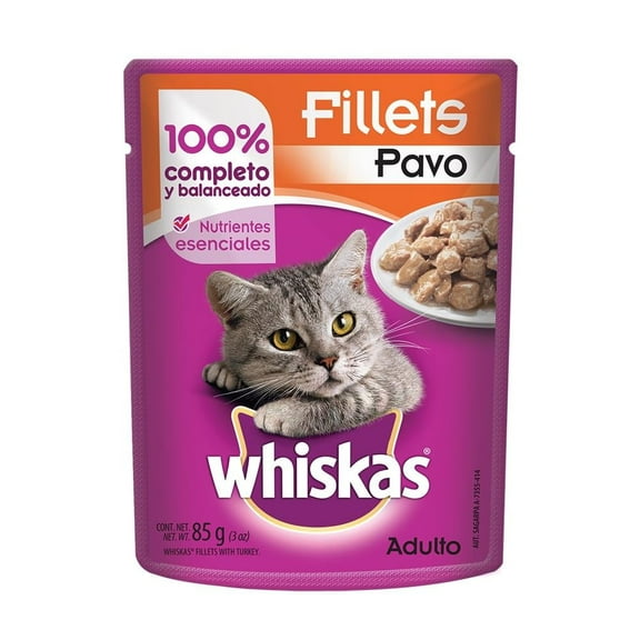 Alimento para Gato Whiskas Adulto Fillets Pavo 85 g