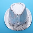 thumbnail image 3 of Haitryli Kids Girl's Boy's Jazz Disco Hip Hop Choir Dance Vest Top Waistcoat and Hat Bowtie Necktie Fancy Party Outfit Silver 13-14, 3 of 7