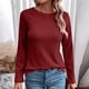 thumbnail image 2 of Tops formales,Blusa informal de manga larga con cuello redondo para mujer, de poliéster, con estampado suave para uso diario, sopatenor, 2 of 9