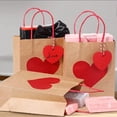 thumbnail image 4 of 10-Pack Valentine Kraft Heart Handle Gift Bags,Brown Paper Party Favor Bags with Love Cards for Presents,Chocolates Jewelry Candy Packaging for Weddings Classrooms Galentine’s Party-A, 4 of 9