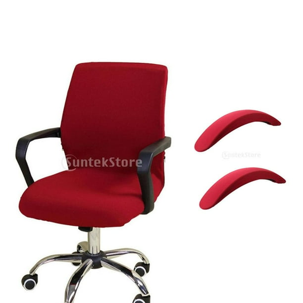 Fundas protectoras para codos y reposabrazos de silla de oficina, 2 unidades, elásticas rojo