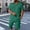 Green(2025), variant on Yiliang Men's 2 Piece Tracksuit Set Short Sleeve Tee and Athletic Shorts For Gym or Home