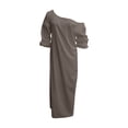 thumbnail image 3 of Dvprdro Womens Summer Party Maxi Dress Off Shoulder 3/4 Sleeve Bodycon Solid Ruched, 3 of 9