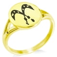 thumbnail image 1 of Stainless Steel Ancient Tribal Courage Rune Minimalist Oval Top Polished Statement Signet Ring, 1 of 1