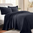 thumbnail image 6 of Superior Fleur De Lis Cotton Decorative Bedspread and Sham Set, Queen, Navy Blue, 6 of 10
