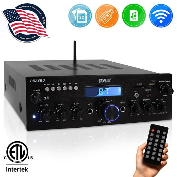 Pyle PDA6BU.5 Compact 200 Watt Bluetooth Home Stereo Amplifier Receiver System