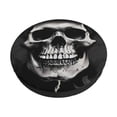 thumbnail image 3 of Picia Black White Hat Skull pattern Round Stool Covers Comfy Seat Covers Stretch Removable WashableChair Slipcover Round Bar Chair Cushion Cover-12 inch, 3 of 7