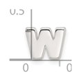 thumbnail image 5 of Auriga Fine Jewelry 925 Sterling Silver E-coated Letter W Slide Charm Pendant for Women (L- 7.19mm), 5 of 6