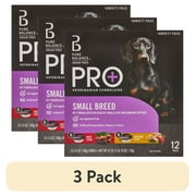(3 pack) Pure Balance Pro+ Beef Stew & Chicken Stew Wet Dog Food for Small Breeds, Grain Free, 3.5 oz Cups (12 Pack)