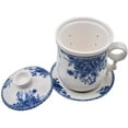 thumbnail image 4 of Chinese Porcelain Tea Mug-4 PCS Kit JingDeZhen Handmade Ceramic Kung Fu Tea Cup with Loose Leaf Tea Brewing System For Home Office Kitchen (Style K), 4 of 7