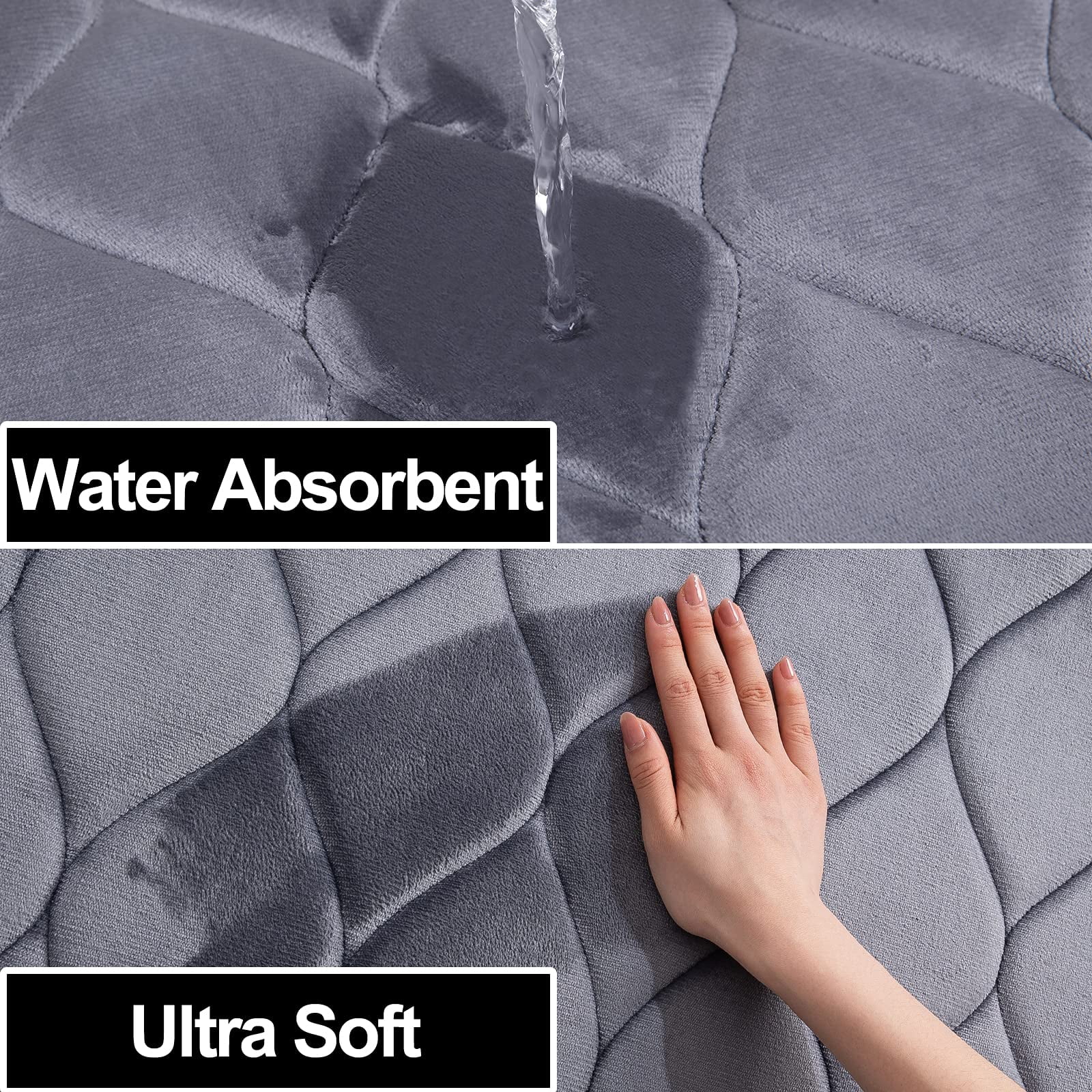Smiry Memory Foam Bathroom Rugs, Ultra Soft & Non-Slip Bath Runner Mat, 24"x47", Dark Grey