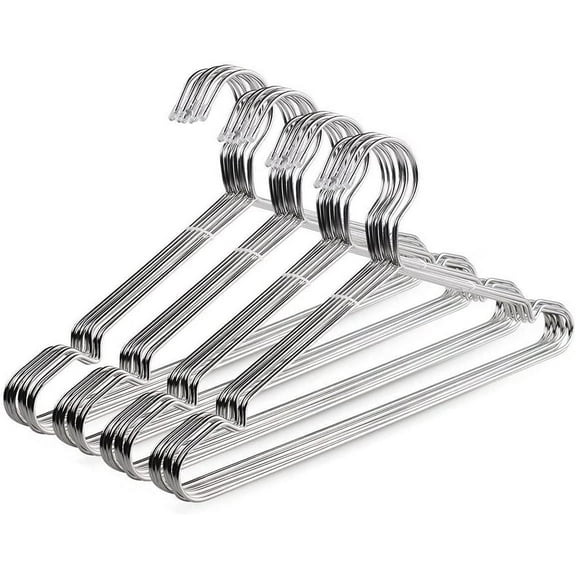 Wire Hangers 40 Pack Stainless Steel Strong Metal Coat Hanger Clothes 16.5 Inch.
