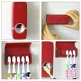 thumbnail image 4 of Toothpaste Dispenser Automatic Squeezer Wall Mount Toothbrush Holder Bathroom Storage Rack  White, 4 of 9