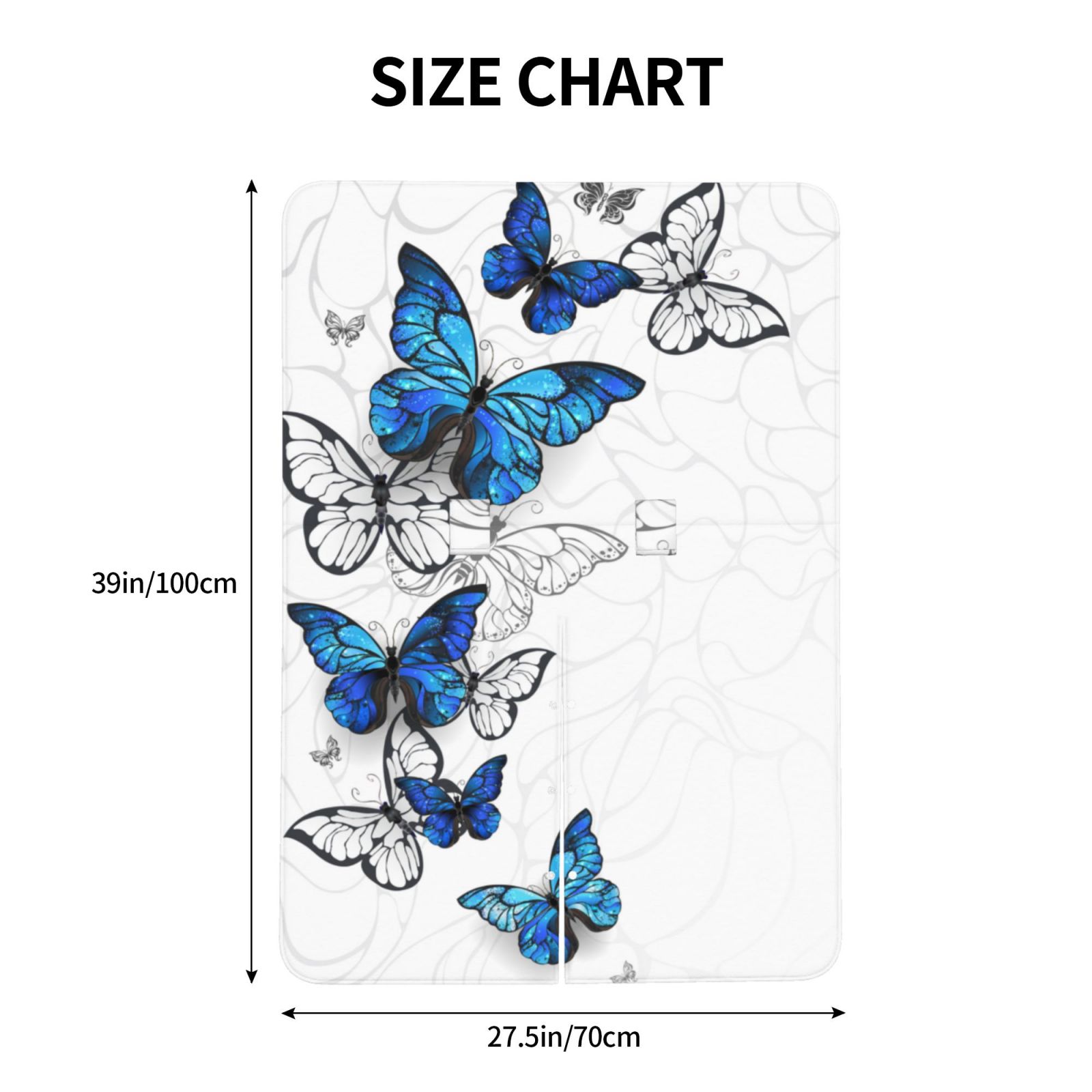 Naloa Blue Flying Butterflies Baby Car Seat Cover, Breathable Baby Carrier Cover, Multiuse Baby Carrier Cover & Nursing Breastfeeding Cover