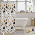 thumbnail image 3 of Manfei Cartoon Cute Ghost Shower Curtain 72Wx72L,Halloween Witch Print Bathroom Curtain, 3 of 5