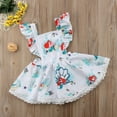 thumbnail image 2 of Inevnen Little Girls Princess Dresses Mermaid Ruffles Sleeve Sundress Summer One-Piece Outfit, 2 of 8