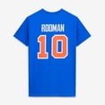 thumbnail image 3 of Men's Mitchell & Ness Dennis Rodman Blue Detroit Pistons Hardwood Classics Stitch Name & Number T-Shirt, 3 of 6