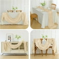 thumbnail image 5 of Crepe Table Runner, Balinese Gauze Pleated Tablecloth for Wedding Party Decorations, Solid Color Table Cover for Home Dining Events(Khaki), 5 of 6