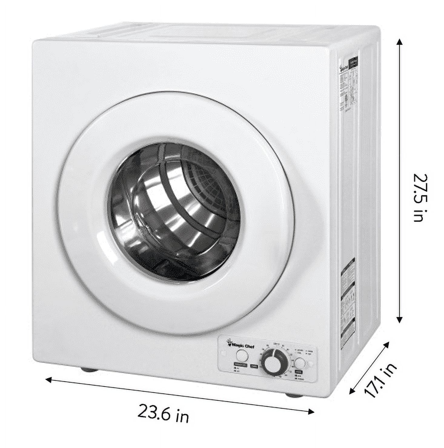 Magic Chef Brand 2.6 Cu. ft. Electric Dryer in White, 17.5 in D, 27.5 in H, 23.6 in L, 48.4 lbs. - image 4 of 9