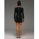 thumbnail image 4 of Vestido de cóctel Tsukko Mini negro de manga larga con strass, 4 of 5