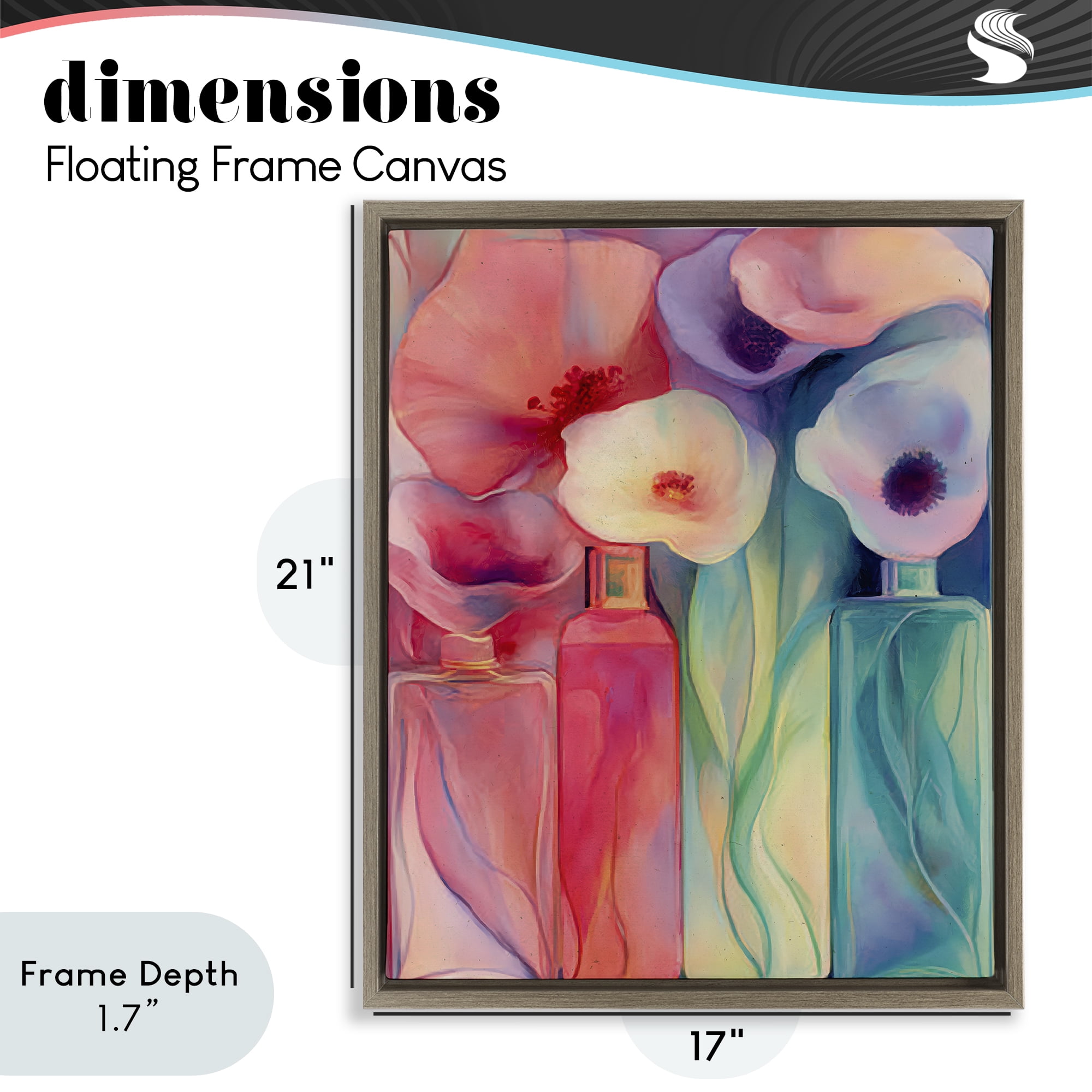Stupell Industries Petal Logic Gradient Brown Framed Floater Canvas Wall Art, design by Annabelle Hall