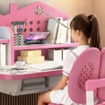 thumbnail image 5 of YNCE Kids Desk and Chair Set, Multi-Activity Toddler Table and Chair Set with Bookshelf,Height Adjustable Chair Desk for Kids, Storage Rack for Toddler Ages 3-12, 5 of 10