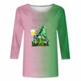 thumbnail image 4 of Meichang Hauts pour Femmes Manches 3/4 T-Shirts de la Saint-Patrick Col Rond T-Shirts Graphiques Verts Décontractés de Printemps, 4 of 5