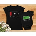 thumbnail image 4 of 100% Charged and Low Battery Baby Bodysuit & Women's T-Shirt Funny Matching Set Mom Black XX-Large / Baby Black Newborn (0-3M), 4 of 6