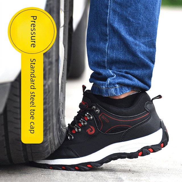 Zapatos de protección laboral para las cuatro estaciones, zapatos de seguridad con suela de goma resistente al desgaste, antigolpes y antipinchazos para hombres