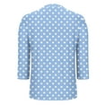 thumbnail image 4 of Ounisa Womens 3/4 Sleeve Tees V Neck Fashion Polka Dot Printed Base Layer Slim Fit Soft 2026 Spring Daily Casual Versatile Comfortable Tops S-2XL, 4 of 6