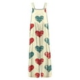 thumbnail image 4 of Valentines Overalls for Women Wide Leg Sleeveless Casual Heart Graphic Rompers Valentines Baggy Overalls Jumpers with Pockets, 4 of 7