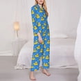 thumbnail image 3 of Lsque Cute Yellow Rubber Ducks Pattern Long Sleeve Pajama Set for Women - Soft 2-Piece Sleepwear and Loungewear Set with Pockets, Comfy Nightwear-XX-Large, 3 of 7