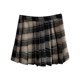 thumbnail image 1 of Gibobby faldas para mujer corta Falda de lana a cuadros de talle vintage de invierno para mujer(Marrón, M), 1 of 5