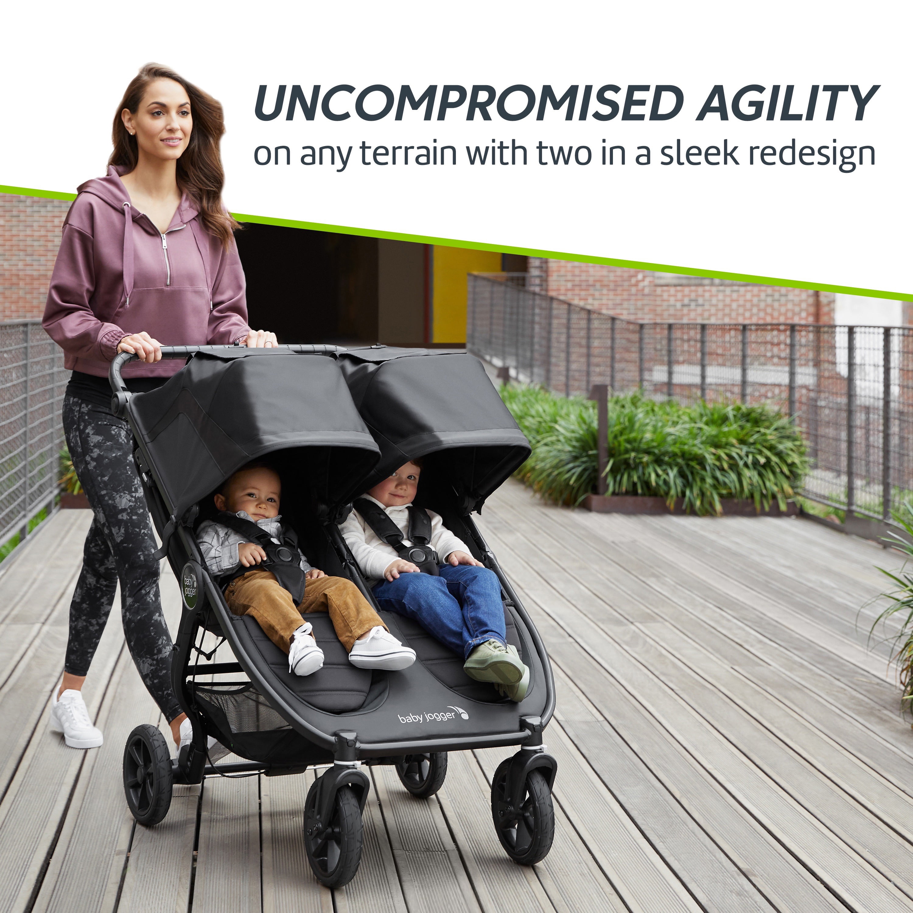 Baby Jogger City Mini GT2 All Terrain Double Stroller Jet Walmart