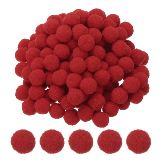 0.6inch Pom Poms for Crafts, 500pcs Pompoms for Crafts Puff Balls Bulk Fuzzy Balls for Hats Christmas Art DIY, Red