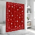 thumbnail image 6 of Valentines Day Shower Curtain, Waterproof Shower Curtains for Bathroom, Red Love Heart Watercolor Washable Fabric Bathtub Curtain Set Bath Decor with 12 Hooks 48"x72", 6 of 8