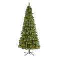 thumbnail image 3 of Nearly Natural 9' Slim Snow Tip Pine Artificial Christmas Tree Prelit with LED Lights, 3 of 8